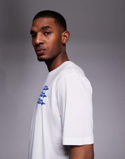 HUGO Blue – T-Shirt in Weiß mit Logoprint, 4 von 5