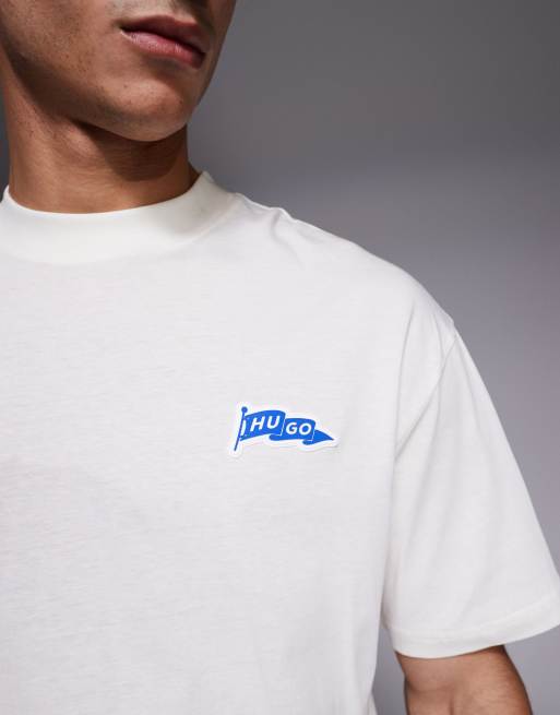 HUGO Blue – T-Shirt in Weiß mit Print, 5 von 5