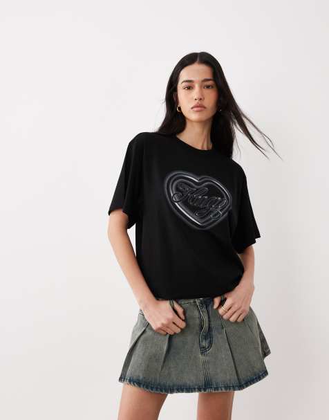 HUGO - Blue - T-shirt nera con logo a cuore - view 1