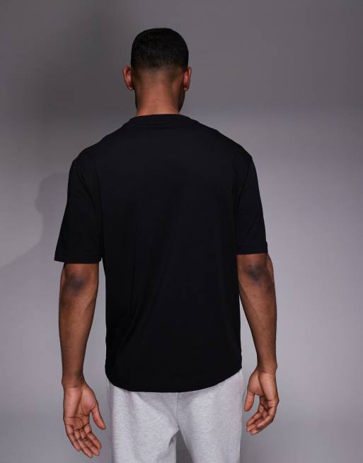 HUGO Blue - T-shirt nera con logo sul petto, 3 di 5