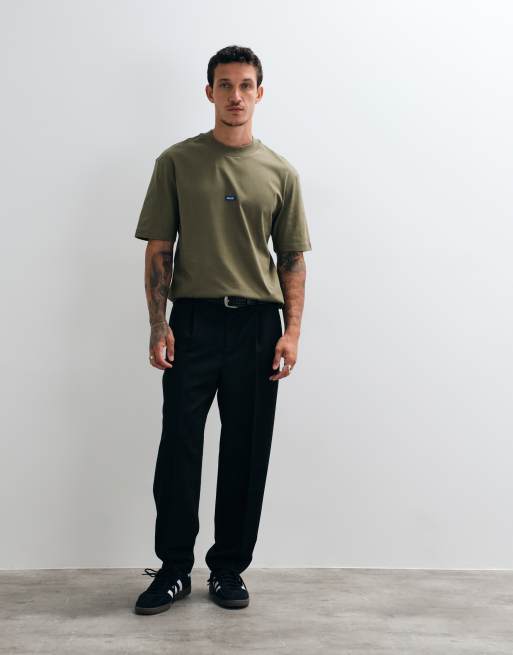 Hugo Blue t-shirt with chest logo in green , 2 of 5