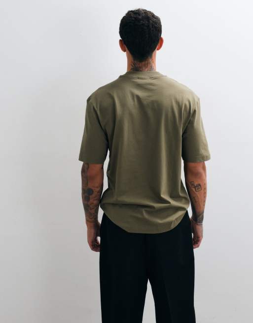 Hugo Blue t-shirt with chest logo in green , 3 of 5