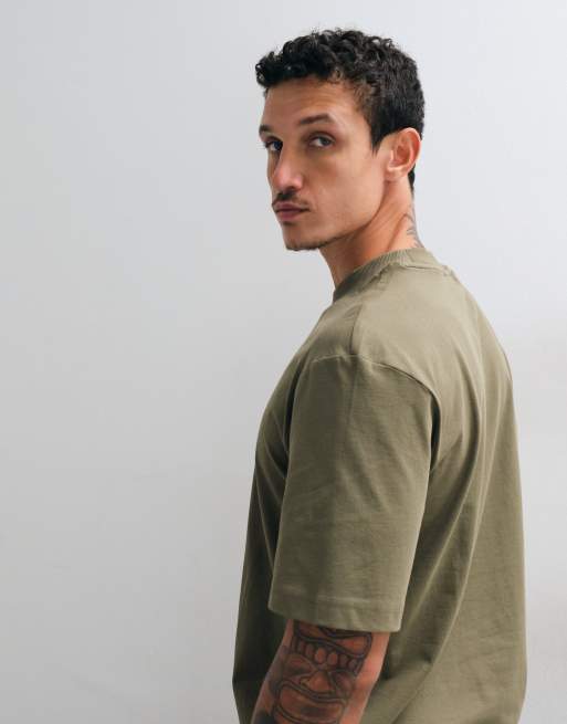 Hugo Blue t-shirt with chest logo in green , 5 of 5