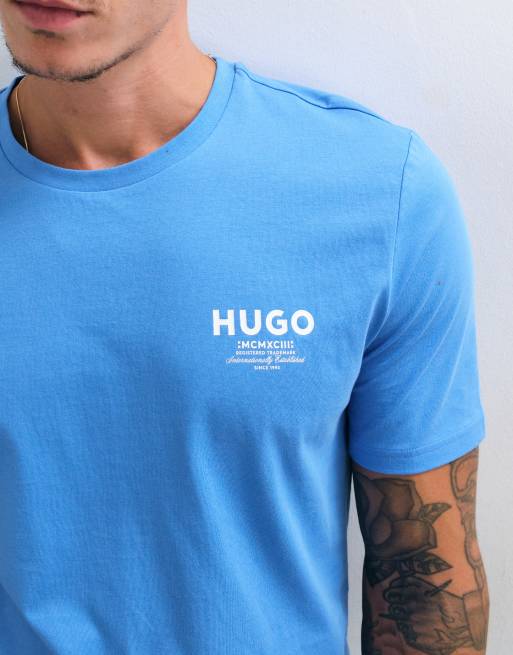 Hugo Blue t-shirt with chest print in blue , 2 of 5