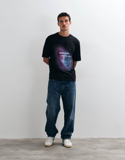 Hugo Blue t-shirt with graphic print in black , 2 of 5