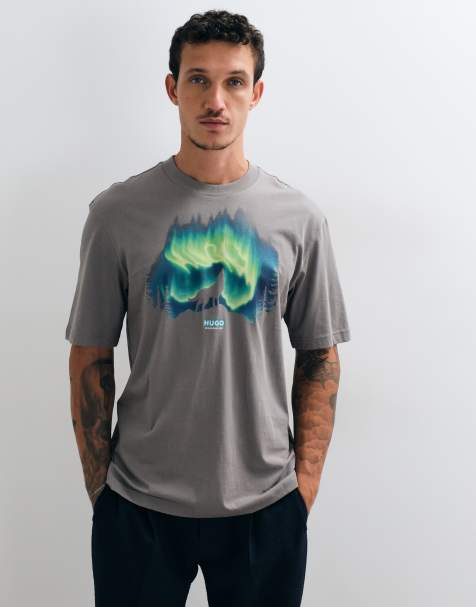 Hugo Blue t-shirt with graphic print in grey - view 1
