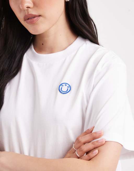 Hugo Blue Vintage t-shirt in white, 4 of 4