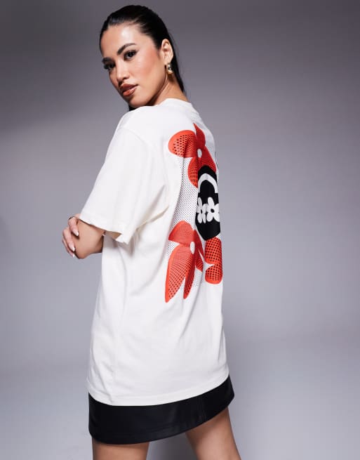 HUGO Blue – Vintage-T-Shirt in Wollweiß mit Rückenprint, 3 von 4