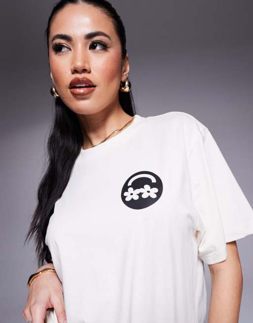 HUGO Blue – Vintage-T-Shirt in Wollweiß mit Rückenprint, 4 von 4