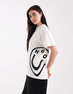 HUGO Blue - Vintage - T-Shirt in Wollweiß