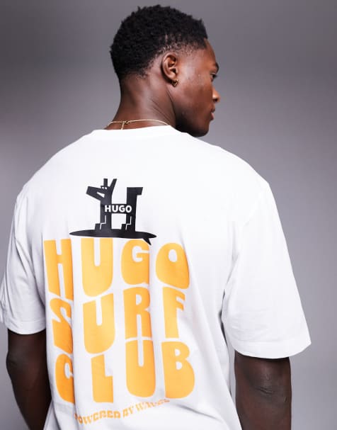 HUGO Blue – Vit t-shirt med tryck på bröstet - view 1