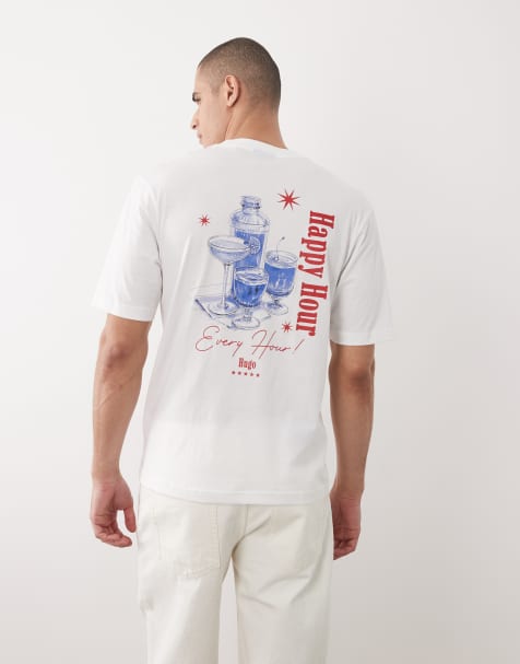 Hugo Blue – Vit t-shirt med tryck - view 1
