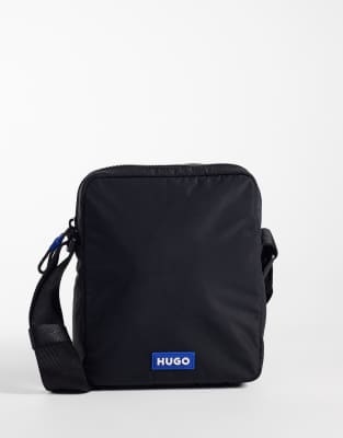 Hugo Blue Vytal Messenger Bag In Black