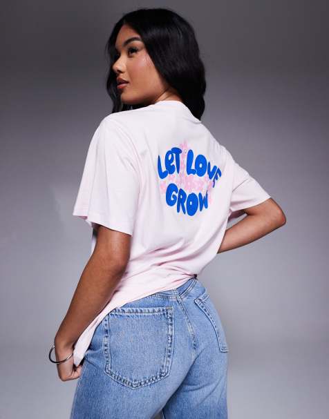 HUGO Blue – Wintage – T-Shirt in Rosa mit Logoprint - view 1