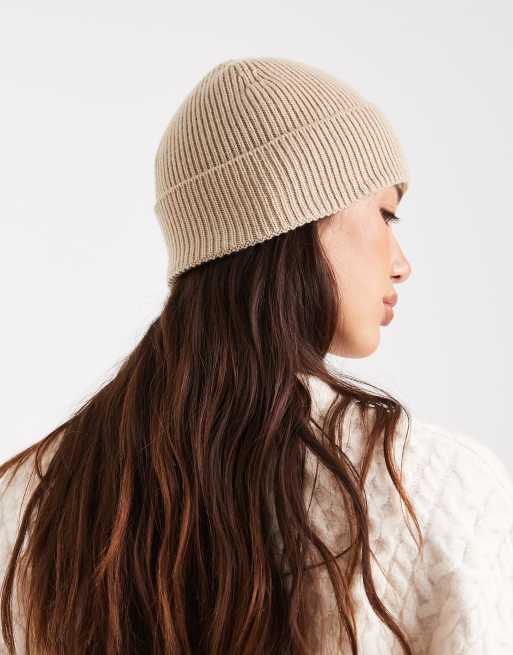 HUGO Blue - Xafon - Bonnet en maille avec logo ton sur ton - Beige, 3 de 3