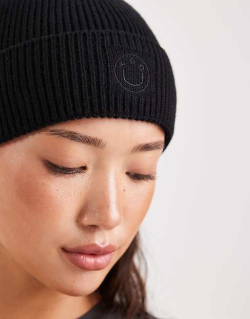 HUGO Blue - Xafon - Gebreide beanie in zwart met logo in dezelfde tint, 2 van 3