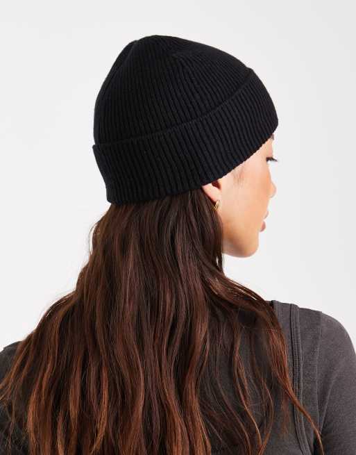 HUGO Blue - Xafon - Gebreide beanie in zwart met logo in dezelfde tint, 3 van 3