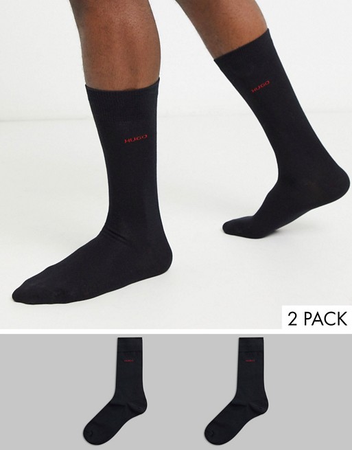 HUGO bodywear 2 pack crew socks in black