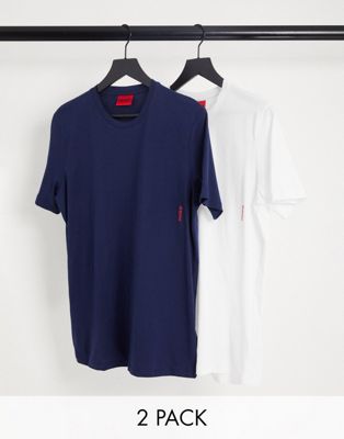 Hugo Bodywear 2 pack t-shirts in white/navy