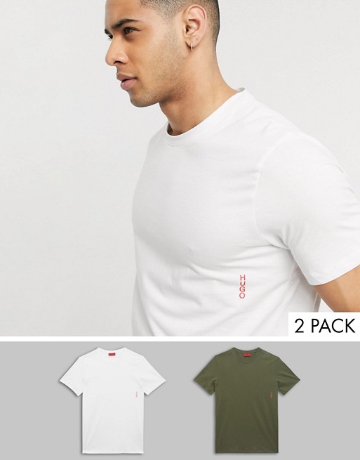 HUGO bodywear 2 pack t-shirts with logo detail