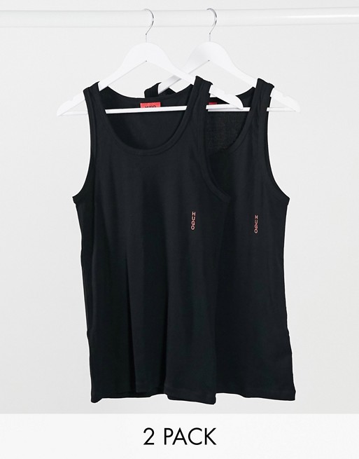 HUGO bodywear 2 pack vests in black