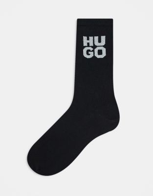 HUGO - Bodywear - 2er-Geschenkset Socken in Schwarz mit Glitzer-Logo