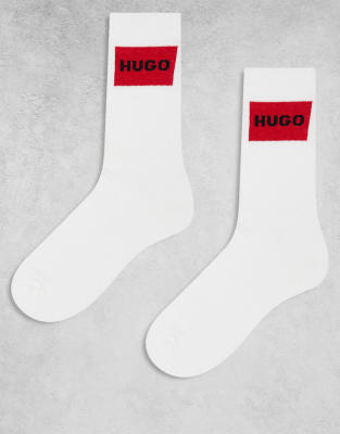 HUGO Bodywear - 2er-Pack Logo-Socken in Weiß