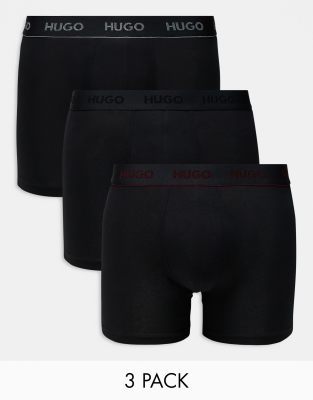 HUGO Bodywear 3-pack boxer briefs in black