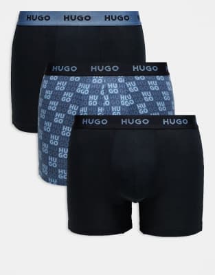 Hugo Red Hugo Bodywear 3-pack Boxers In Blue