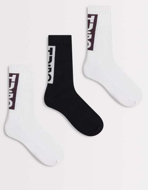 Hugo Bodywear 3 pack crew socks in black, white and grey - view 1