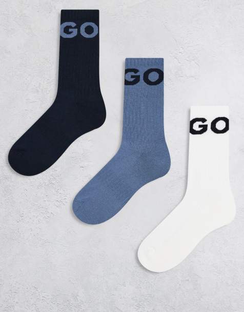 HUGO Bodywear 3 pack crew socks in blue - view 1