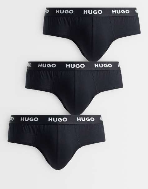 HUGO Bodywear 3-pack hipster briefs in black - view 1