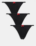 [Hugo Red] HUGO Bodywear 3 pack lingerie thong giftset in black with red bow 12 Black