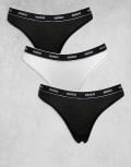 [Hugo Red] HUGO Bodywear 3 pack of lingerie thongs in black and white 12 Multi