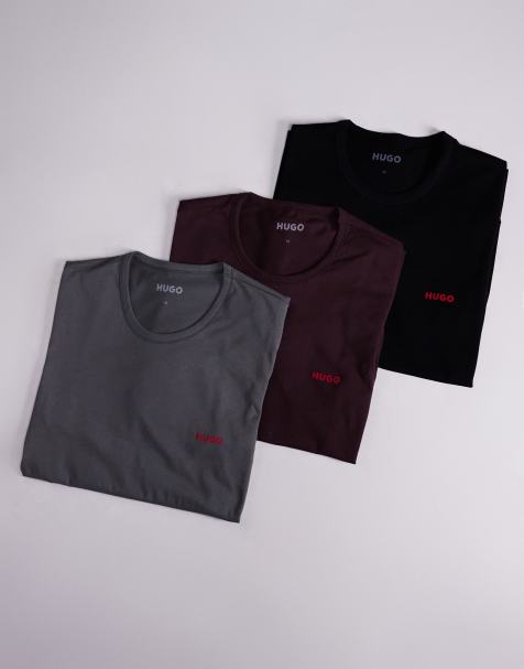 HUGO Bodywear 3 pack of t-shirts in multi - view 1