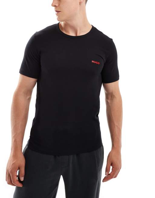 HUGO Bodywear 3 pack t-shirt in black, 2 of 4