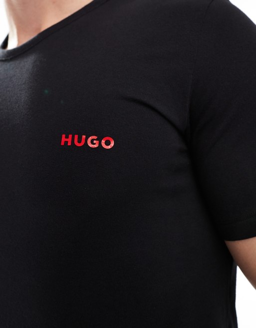 HUGO Bodywear 3 pack t shirt in black ASOS