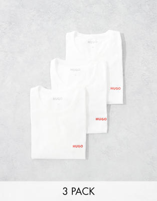 BOSS Bodywear HUGO Bodywear 3 pack t-shirt in white