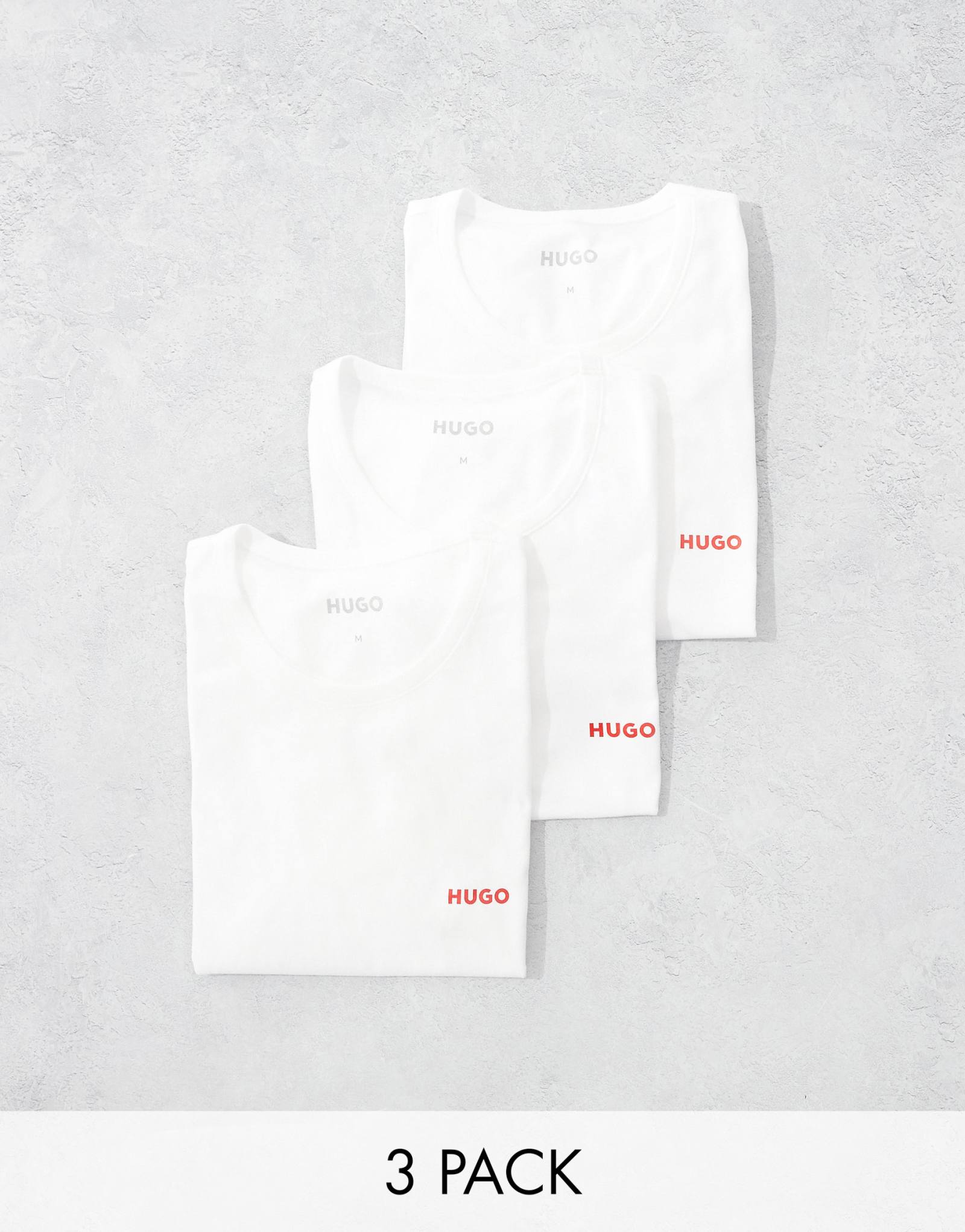 Белая футболка HUGO Bodywear из 3 упаковок