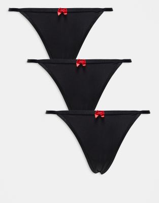 Hugo Red HUGO Bodywear 3 pack thong giftset in black with red bow
