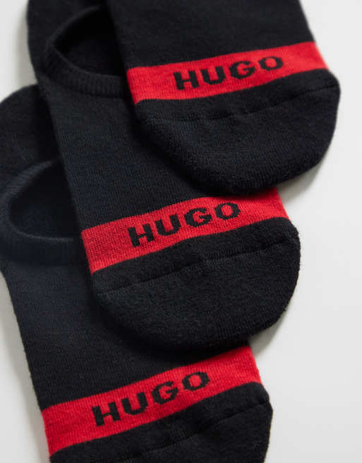 Hugo Bodywear 3 pack trainer logo socks in black, 3 of 3