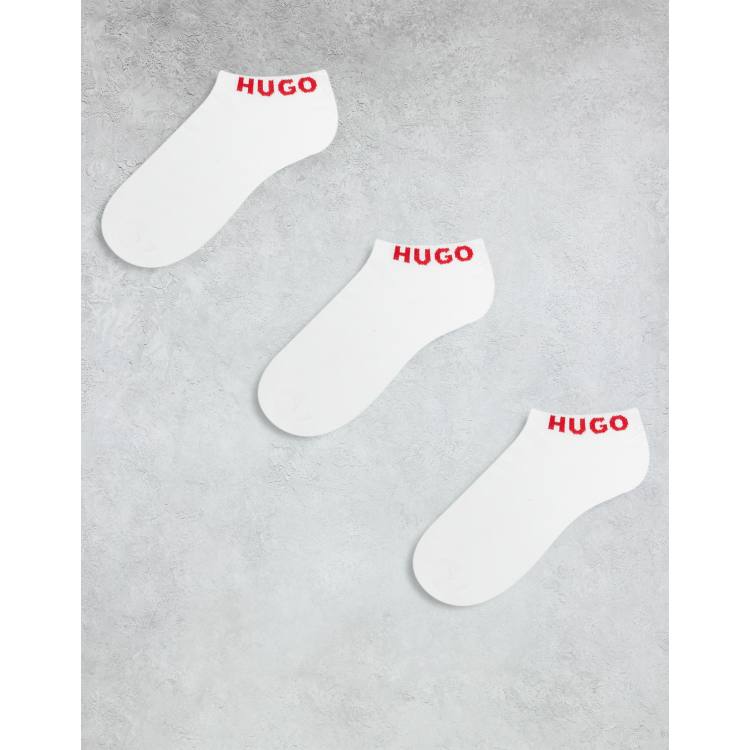HUGO Bodywear 3 pack trainer socks in white ASOS