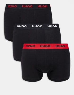 Hugo Red Hugo Bodywear 3-pack Trunk In Grey