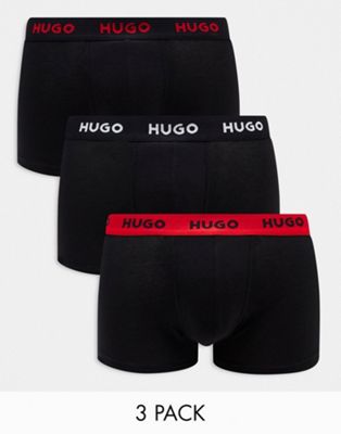 Hugo Bodywear 3 pack trunks in black - ASOS Price Checker