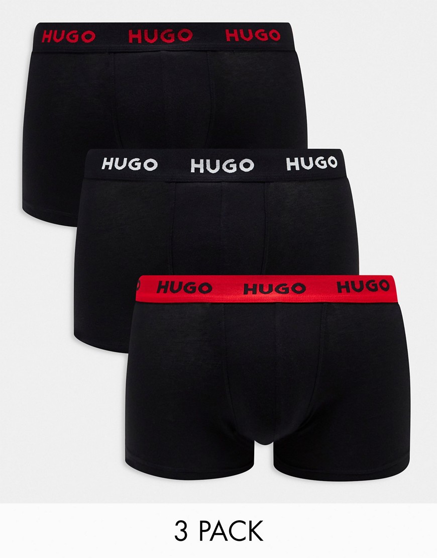 Hugo Bodywear 3 pack trunks in black