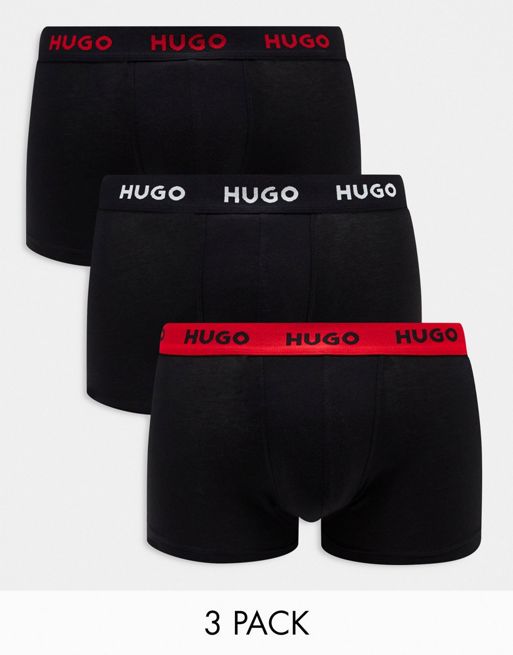 Hugo Bodywear 3 pack trunks in black | ASOS
