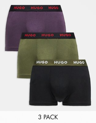 HUGO Bodywear 3 pack trunks in multi