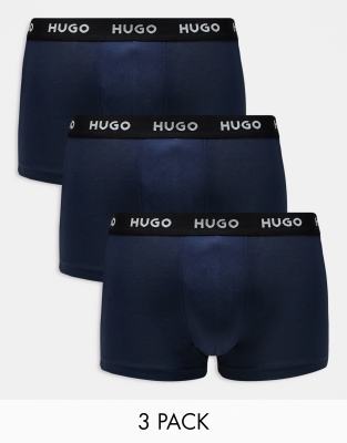 HUGO Bodywear 3 pack trunks in navy