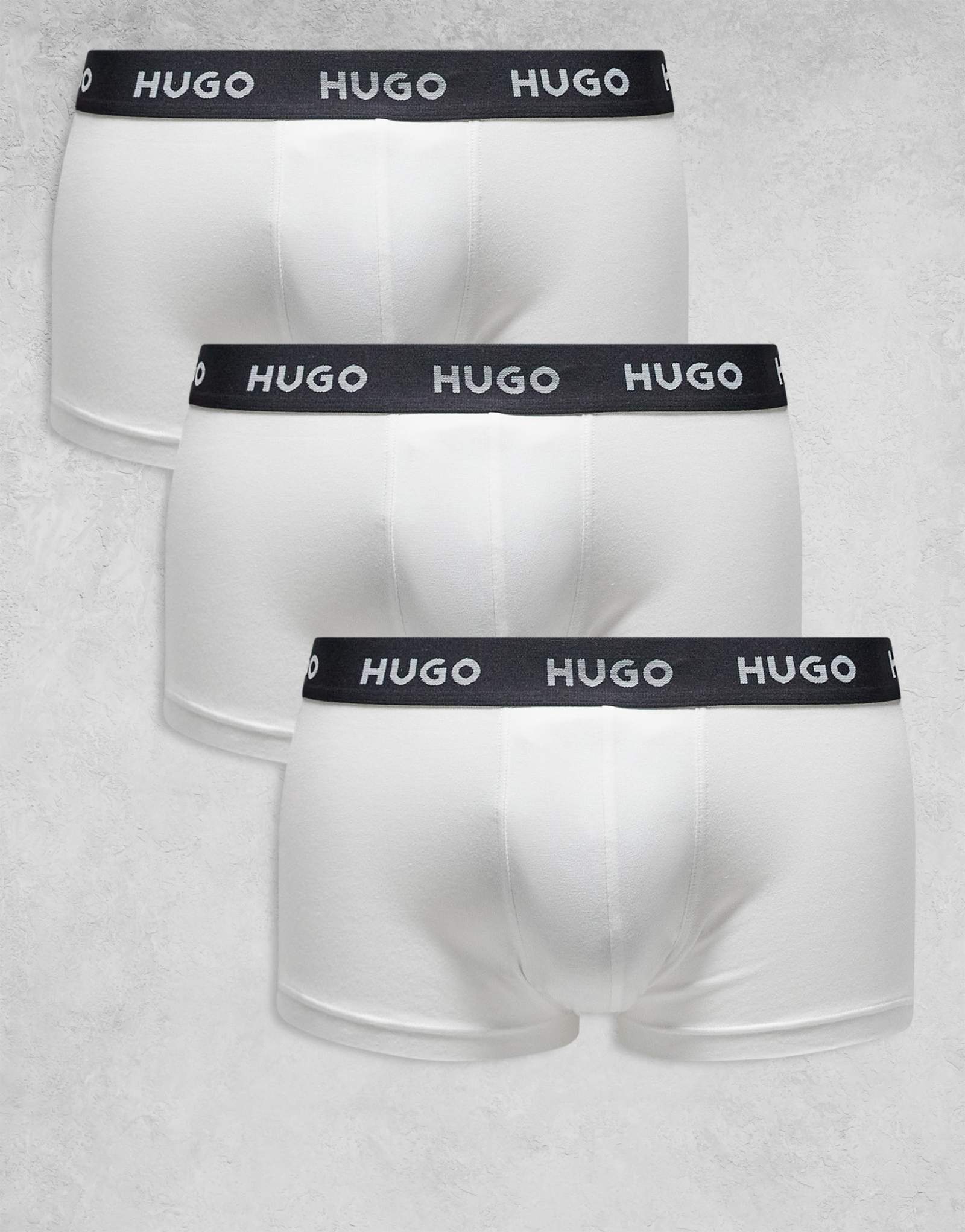 Белые плавки HUGO Bodywear из 3-х комплектов с контрастным логотипом на поясе