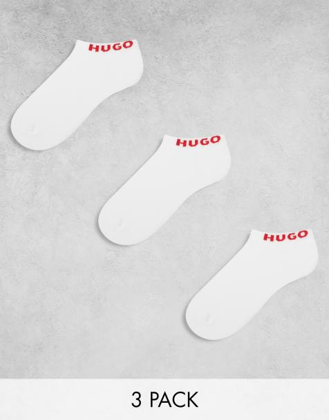 HUGO Bodywear – 3er-Pack niedrige Socken in Weiß mit Logo - view 1